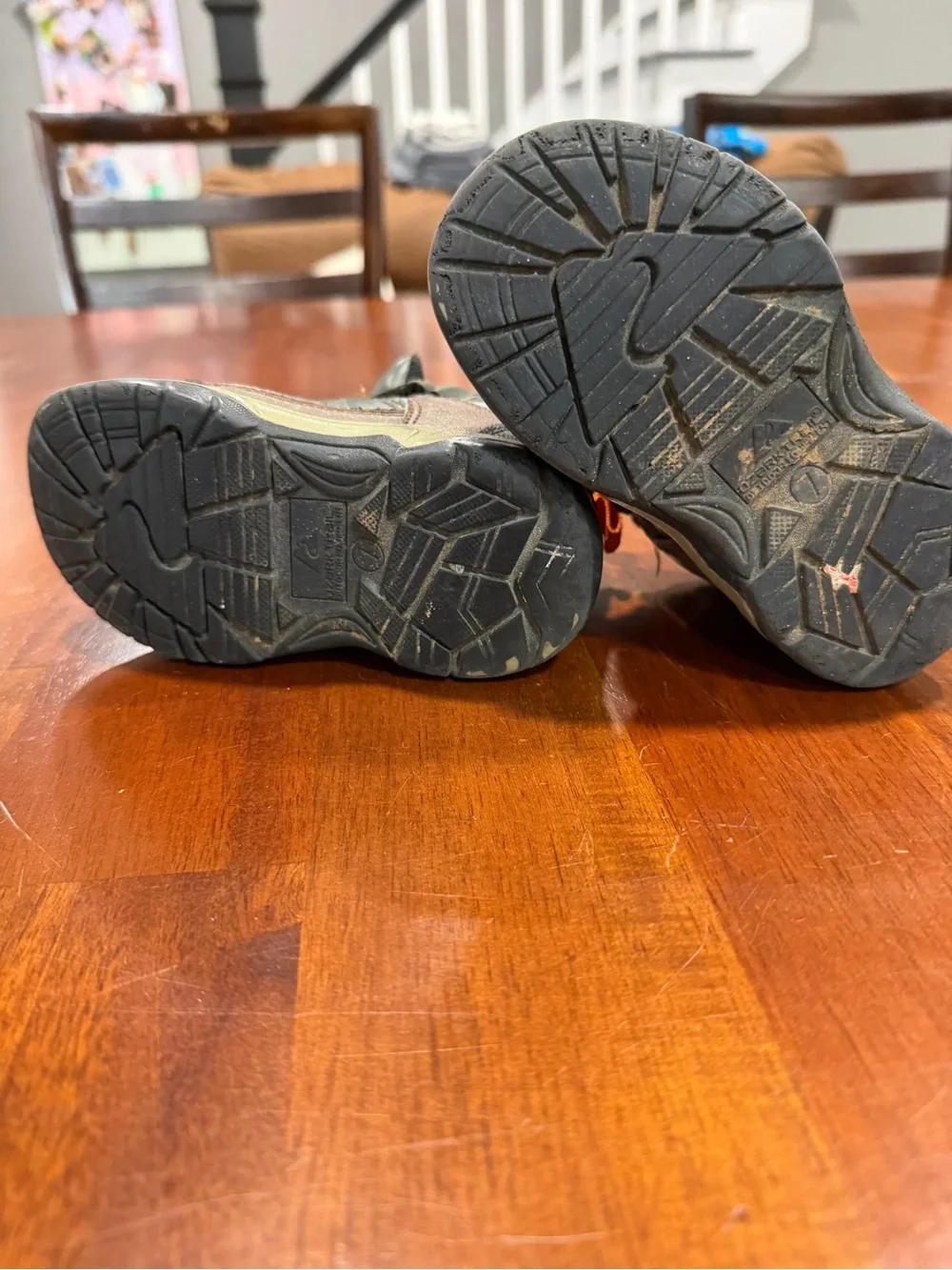 Ozark Trail Kids Olive Green and Orange Hiking Sneakers-Toddler 7
